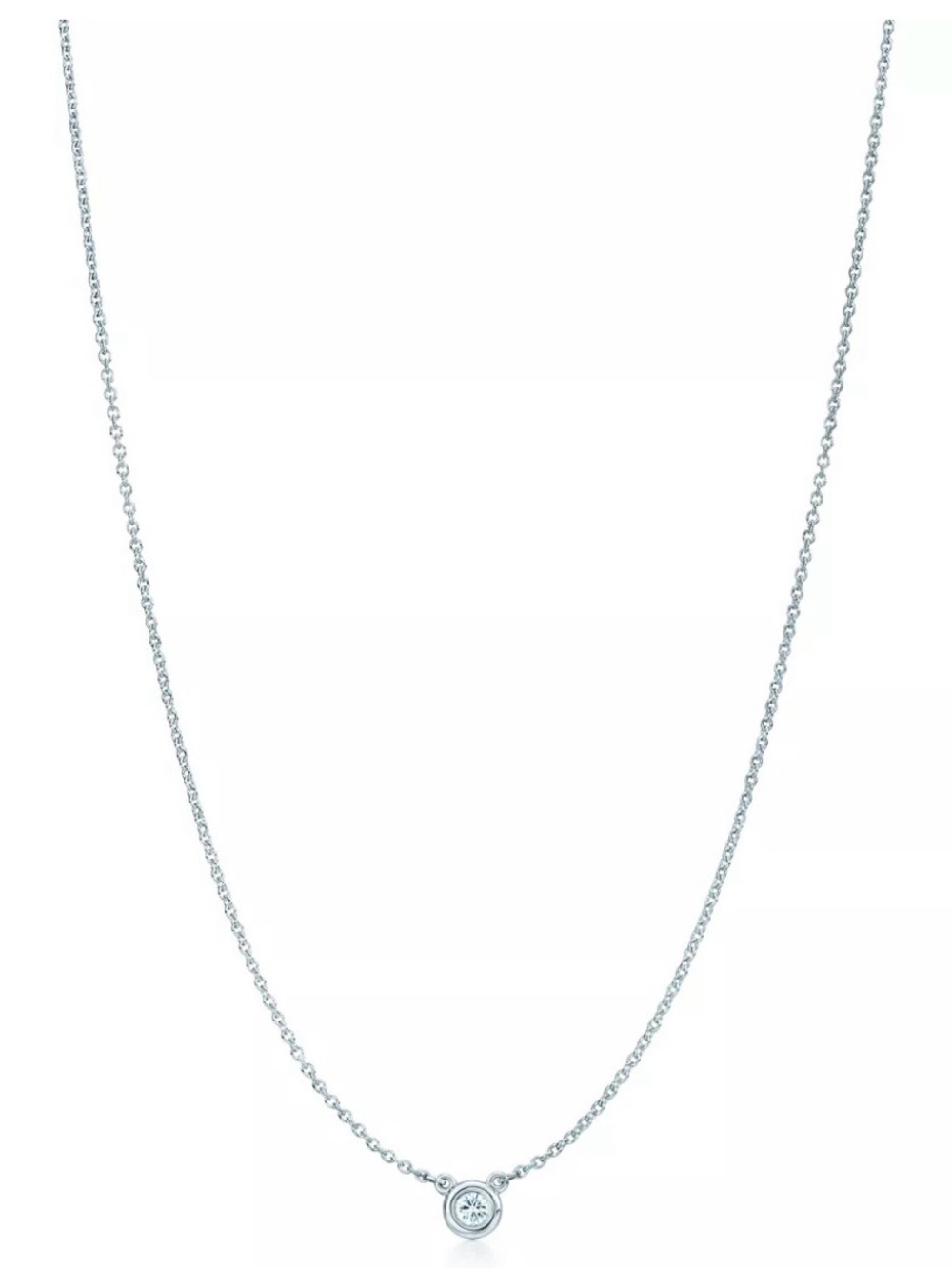 Tiffany & Co. Silver Peretti Solitaire Pendant Necklace